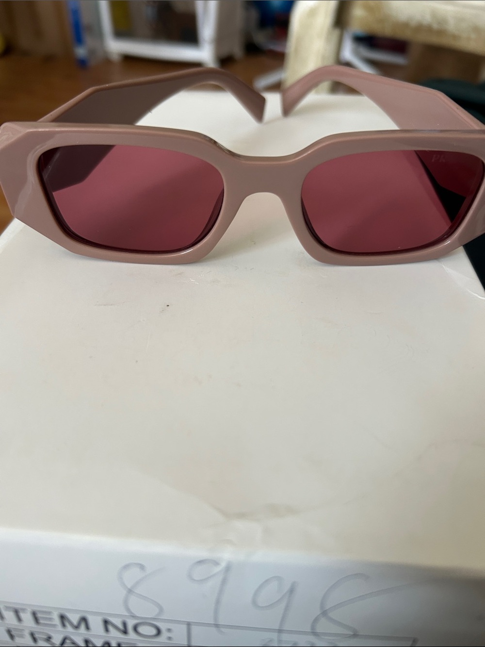 Women's Pink Square Frame Sunglasses